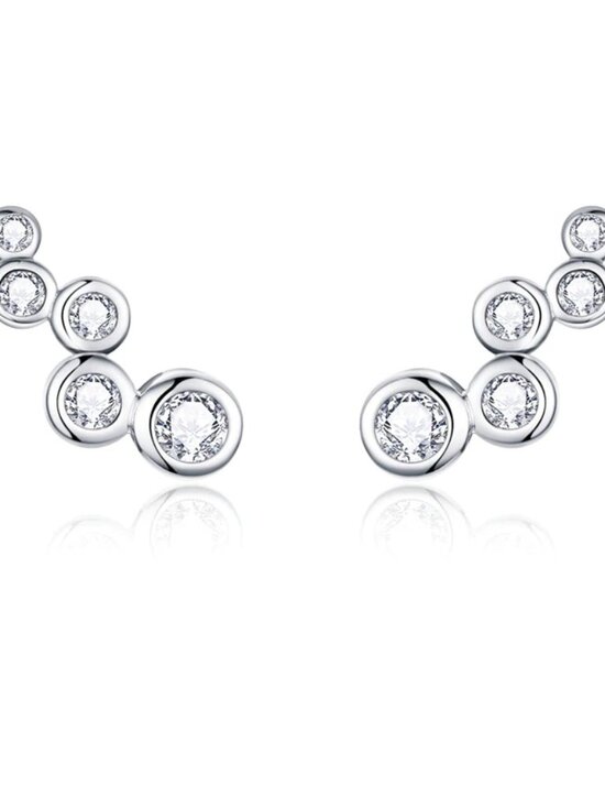 Jewelry - Unique 925 Silver Plated White CZ Stud Earrings For Women, FB16FA1167